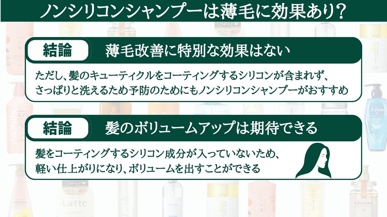 ノンシリコンシャンプーは薄毛に効果あり？